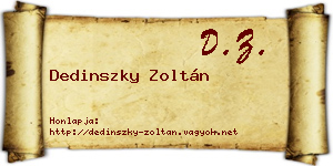 Dedinszky Zoltán névjegykártya