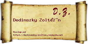 Dedinszky Zoltán névjegykártya